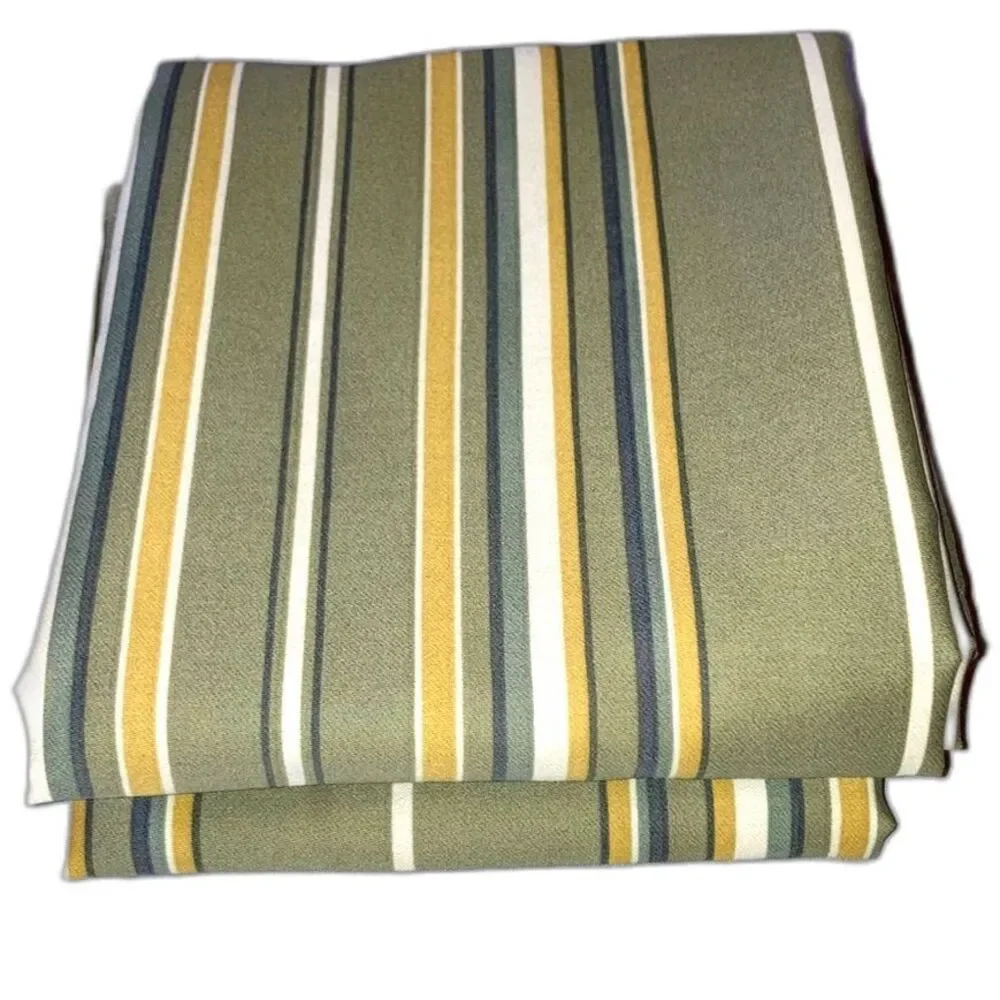 TOMMY BAHAMA Green Gray Cream Yellow Cotton Striped Standard Pillow Sham Pair